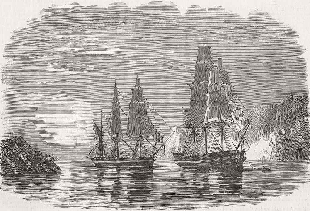 ARCTIC. Midsummer night, Regions 1849 old antique vintage print picture